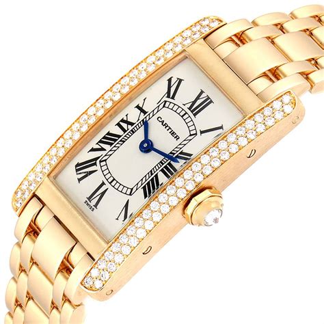 cartier tank americaine with diamonds.